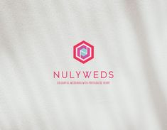 the logo for nulyweds is shown in pink and blue on a white background