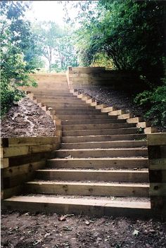 there are many steps going up the hill