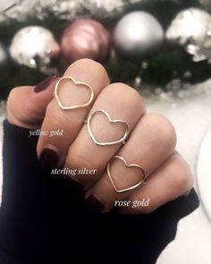 14K Gold Heart Ring, 14K Dainty Ring, Friendship Ring, Open Heart Ring, Stacking Ring White Gold #MinimalistRing #14kGoldDaintyRing #StackableRings #14kRoseGold #StatementRing #StackingRings #GoldHeartRing #14kGoldRing #OpenHeartRing #AnniversaryRing Rose Gold Heart Ring, Watermelon Tourmaline Jewelry, Rings Heart, Best Friend Rings, Delicate Gold Ring, Rings Dainty, Open Heart Ring, Friend Rings, Dainty Rings