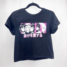 Never Used Black And Pink Crop Anime T-Shirt Size S Small Women Crop Top Goth, Punk, Festivals Motivated Seller I’m Moving And Need To Flight Light. Clearing Out My Home. Make Me An Offer :) Ships Next Day Edgy Anime Print T-shirt For Alternative Fashion, Punk Graphic Print T-shirt For Cosplay, Edgy Anime Print T-shirt For Streetwear, Punk Anime Print T-shirt For Cosplay, Black Y2k Top For Alternative Fashion, Fitted Anime Print Tops For Streetwear, Alternative Cotton Tops For Cosplay, Alternative Style Cotton Tops For Cosplay, Y2k Graffiti Print Top For Alternative Fashion