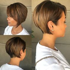 Black Haircut Styles, Ideas Haircut, Haircut Medium, Nape Undercut, Pixie Bob Haircut, Edgy Pixie, Choppy Bob Hairstyles, Layered Bob Hairstyles, Short Layered