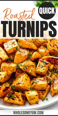 Roasted Turnips Recipe Yellow Turnip Recipes, Turnips Recipe, Roasted Turnips, Turnip Recipes, Asparagus Recipes Roasted, Farmers Market Recipes, Wholesome Yum, Csa Recipes, Potato Recipes Side Dishes