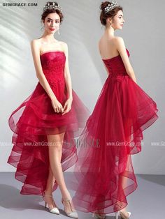 Strapless Lace Evening Dress For Banquet, Red Strapless Tulle Dress, Sleeveless Red Corset Dress For Prom, Red Sleeveless Corset Dress For Prom, Red Tulle Evening Dress For Party, Red Strapless Wedding Dress, Red Fitted Tulle Corset Dress, Fitted Red Tulle Corset Dress, Red Fitted Corset Dress Made Of Tulle