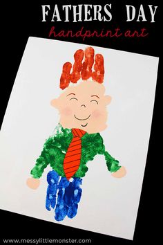 father's day handprint art is an easy and fun craft for kids to make