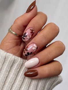 Thanksgiving Nail Designs, Nail Art For Beginners, October Nails, Makijaż Smokey Eye