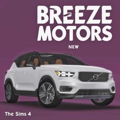 an advertisement for the new volvo car brand, breze motors is shown in front of a purple background