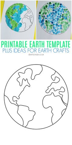 printable earth templates for kids to color and decorate with the earth on it