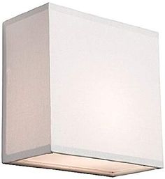 a square light fixture with a white shade