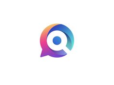 the letter q in a colorful speech bubble