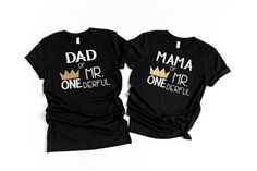 Personalized Cotton Tops For Anniversary, Customizable Cotton Tops For Anniversary, Mother's Day Anniversary Cotton Top, Cotton Tops For Mother's Day Anniversary, Mom And Dad Shirts, John Bradley, Mr Onederful Birthday, Mr Onederful, The Wild One