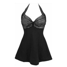 Cocoship Vintage Style Swimming Dress A-Line Bathing Suit Large (12,14) Black. Features : Cocoship Swim Dress One Piece Retro Halter, Ties Back, Built In Bra, Removable Pads, Bathing Suit, Adjustable Elastic In The Back, Size 12-14 Us Color: Black And White. Stripes Shipping Details : Condition Is "New Without Tags". Shipped With Usps Priority Mail. Swimming Dress, Housewife Dress, Bathing Suit Skirt, Pin Up Swimsuit, Dress One Piece, Bathing Suit Dress, Vintage Sailor, Skirted Swimsuit, Dress A Line