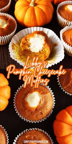 pumpkin muffins with white frosting in paper cups