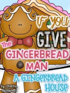 a gingerbread man is holding a candy cane in front of the words if you give