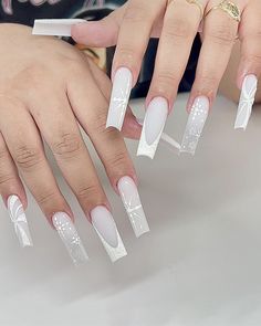 Mc Nails, Hot Nail Designs, Snowflake Nails, Christmas Nails Acrylic, Hot Nails, Xmas Nails, Best Acrylic Nails, Long Acrylic Nails