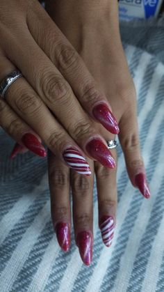 Candy Cane Christmas Nails, Candy Cane Christmas, Christmas Candy Cane, Candy Cane, Candy, Nails, Christmas