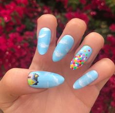 UP Disney Pixar Press on Nails Multiple Lengths and Shapes - Etsy Thailand Nails One Color, Simple Disney Nails, Disney World Nails, Disney Themed Nails, Disneyland Nails, Disney Nail Designs, Disney Inspired Nails, Disney Acrylic Nails, Disney Up