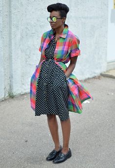 Polka Dot Shirt Dress, Modcloth Style, Modcloth Style Gallery, Plaid Shirt Dress, Afro Style, Camo Dress, Clothing Blogs, Dot Shirt, What To Wear Today