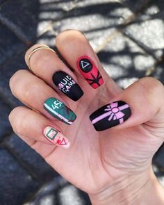 Squid Games, Nail Inspo, Nails, Beauty