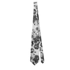 Boho vintage simple black white floral tie, Adult Unisex, Size: Large, Pale Blue Elegant Floral Print Accessories For Black Tie, White Standard Tie For Black Tie Events, White Floral Print Tie For Formal Occasions, Elegant Patterned Tie With Floral Print, Formal White Floral Print Suit And Tie Accessories, Formal White Suit And Tie Accessories With Floral Print, Classic White Tie With Floral Print, Patterned Ties For Black Tie Occasions, Patterned Ties For Black Tie Events