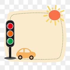 a traffic light with a car on the road in front of it transparent background png clipart