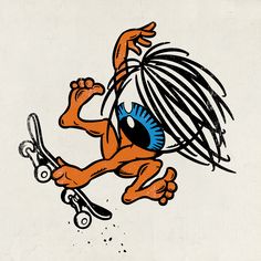 an image of a cartoon character doing tricks on a skateboard with dreadlocks