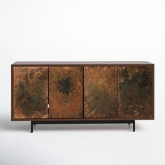 the sideboard is made out of metal and wood