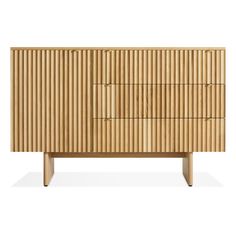 the sideboard is made out of wood and has four drawers on one side, two doors