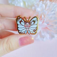 Pink Butterfree Enamel Pin - Etsy Butterfly Shaped Enamel Pin Gift, Pink Enamel Pins As Gifts, Pink Enamel Pin For Gifts, Pink Enamel Pins As Gift, Pink Enamel Pins For Gifts, Cheap Pink Enamel Pins, Pink Kawaii Enamel Pin Gift, Needle Minders, Cool Pins