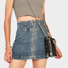 Free People Virgo Denim Mini Skirt Because The Stars Are Aligned, Babe. This Denim Bodycon Mini Skirt Has A Front Zipper Closure, High Waisted Fit And Vertical Seams At The Waist. Arriving To You Brand New With Tags - Size 30 - Only One Left. Comprised Of 93% Cotton, 5% Polyester, 2% Elastane Plenty Of Stretch And Super Soft. Length Is 15 1/2" - Contact Us With Questions - New Items Arrive Daily. Bundle This With One Of Our Other 1,000+ Items And Save Even More. Edgy Mid-rise Denim Skirt, Casual High-waisted Denim Skirt With Zipper, Casual High Waist Denim Skirt With Zipper, Edgy High Rise Denim Mini Skirt, Edgy Denim Blue Skirt For Spring, Casual Mini Denim Skirt With Zipper Closure, Casual Mini Denim Skirt With Zipper, Edgy High-waist Denim Skirt, Edgy High Waist Denim Skirt