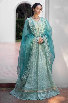 Roohi Unstitched Luxury Collection  Meera. - Luxury Collection | Latest Pakistani Salwar Kameez Punjabi Suit Designer Wear Pakistani Anarkali Suits, Embellished Embroidery, Organza Lace, Semi Formal Wear, Lace Accessories, Pakistani Wedding Outfits, Pakistani Salwar Kameez, Chiffon Collection, Embroidered Organza