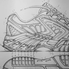 a drawing of a pair of sneakers