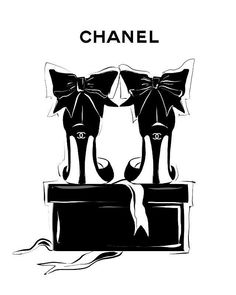 Chanel Decoration, Chanel Background, Louis Vuitton Art, Fashion Illustration Chanel, Chanel Illustration, Shoe Illustration, Chanel Art Print, Chanel Poster, Chanel Wallpapers