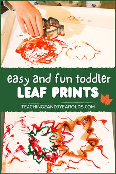 an easy and fun toddler leaf print activity for kids to do with their hands