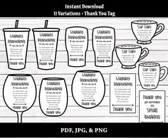 coffee cups with instructions to make them