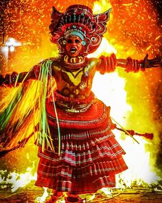 Kantara Poster Hd, Kantara Poster Drawing, Kantara Poster Painting, Kantara Poster, Theyyam Photography, Indian Rituals, Festival Drawing