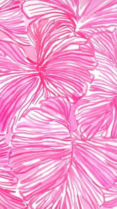 pink flowers are painted on a white background