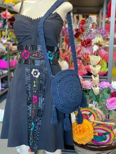 "100% Mexicano Color:Blue Measures:  Height: 10\" Length: 10\" Strap Drop: 20\" This bag is been a tradition for generation in several small village outside the capital of Oaxaca Mexico. The perfect gift for her." Adjustable Bags For Summer Festivals, Adjustable Crossbody Festival Bags, Traditional Crochet Bag With Adjustable Strap For Festivals, Traditional Crochet Shoulder Bag With Adjustable Strap, Festival Shoulder Bag For Everyday Use, Everyday Festival Shoulder Bag, Festival Crochet Shoulder Bag With Adjustable Strap, Black Shoulder Bag For Everyday Use And Festivals, Black Shoulder Bag For Everyday And Festivals