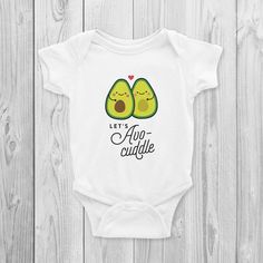 Let's Avocuddle Onesie, Bodysuit, Cute, Vegan Baby Gifts, Avocado Baby Shower, Avocado Toast, Kawaii Cute Fitted Green Onesie, Cute Fitted Onesie With Funny Print, Cute Cartoon Print Onesie For Birthday, Vegan Baby Shower, Trendy Baby Gifts, Avocado Baby, Vegan Baby, Shower Outfits, New Baby Announcements