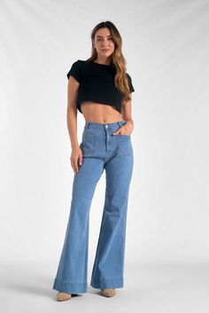 Grace Jeans, Bootleg Jeans, Crochet Pants, White Denim Jeans, Blast From The Past, Stitching Details, Full Look, The Grace, Retro Aesthetic