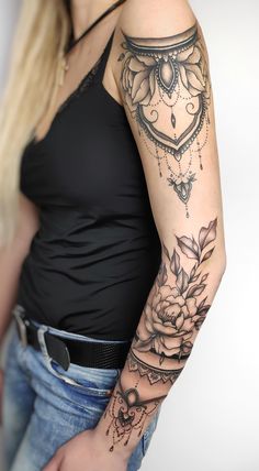 a woman with a tattoo on her arm