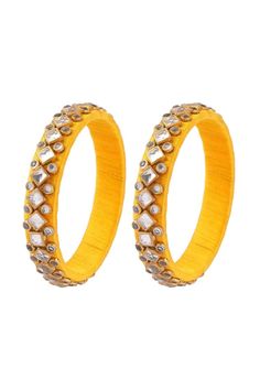 Designer Silk Thread Handmade Bangle Jewellery In Yellow Thread Bangle Designs, Silk Thread Bangles Design, Engagement Mehndi, Drape Sarees, Thread Bangles Design, Engagement Mehndi Designs, Silk Thread Bangles, Thread Bangles, Bangles Design