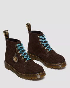 101 Made in England Hardware Suede Ankle Boots | Dr. Martens Pink Doc Martens, Brown Dr Martens, Brown Suede Ankle Boots, How To Make Brown, Gold Heels, Goodyear Welt, Brown Leather Boots, Suede Ankle Boots, Black Ankle Boots