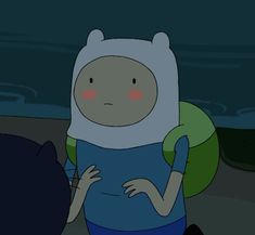 an animated image of finn from adventure time