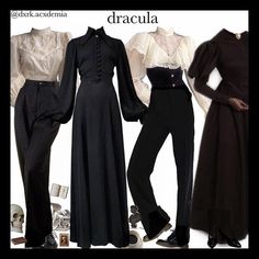 Asthetic Outifts Ideas, Vampire Core Aesthetic, Vampire Core, Victorian Outfit, Dracula Clothing, Vampire Fashion, Dark Academia Outfits, Vampire Clothes, Dark Academia Outfit