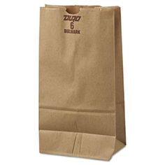 a brown paper bag on a white background