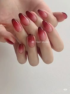 Red Ombre Nails, Unghie Sfumate, Blush Nails, Ombre Nail Designs, Soft Nails, Jelly Nails, Kawaii Nails, Dream Nails, Chic Nails