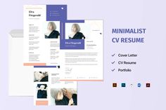 the minimalist cv resume is displayed in three different colors