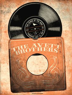 an old record with the label for the averet brothers, on top of it