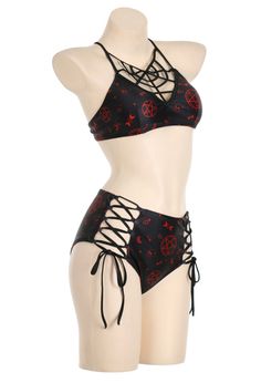 Swimsuit Oc Art, Hot Bathing Suit Outfits, Emo Bathing Suits, Gothic Bathing Suits, Goth Swimsuit Bikinis, Gothic Beach Outfit, Grunge Bathing Suits, Descendants Genderbend, Spider Web Cutout