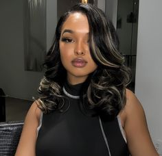 Women Natural Hairstyles, Black Women Natural Hairstyles, Highlight Bob, Black Hair Balayage, Black Hair With Highlights, Quick Weave Hairstyles, Hair Laid, Hair Inspiration Color, Baddie Hairstyles